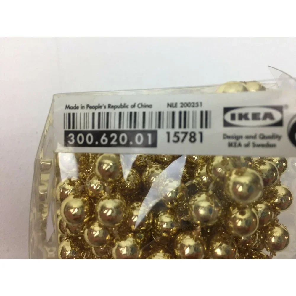 IKEA Christmas Festive Holiday Indoor Decor Gold Bead Garland